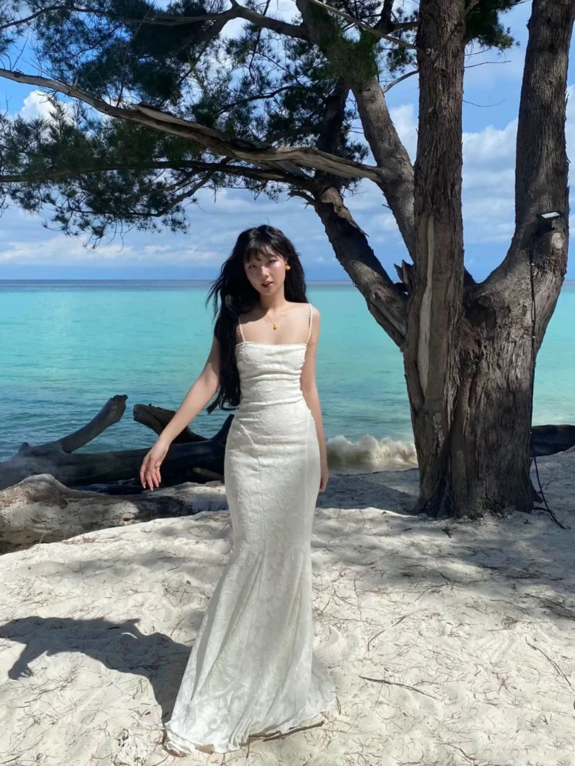 Mermaid Spaghetti Straps Long Lace Party Dresses Prom Dresses SD2461 HZ0628