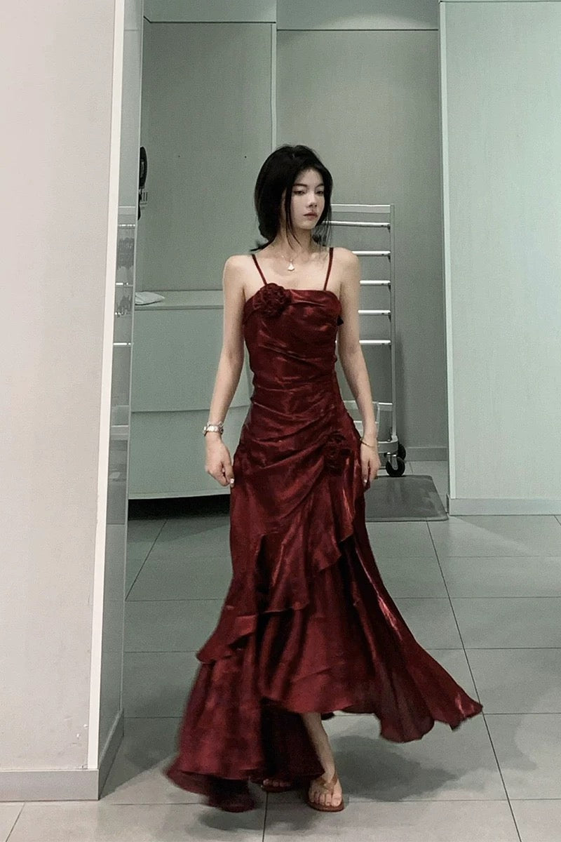 Mermaid Spaghetti Straps Long Party Dresses Birthday Outfits SD2950 HZ0628