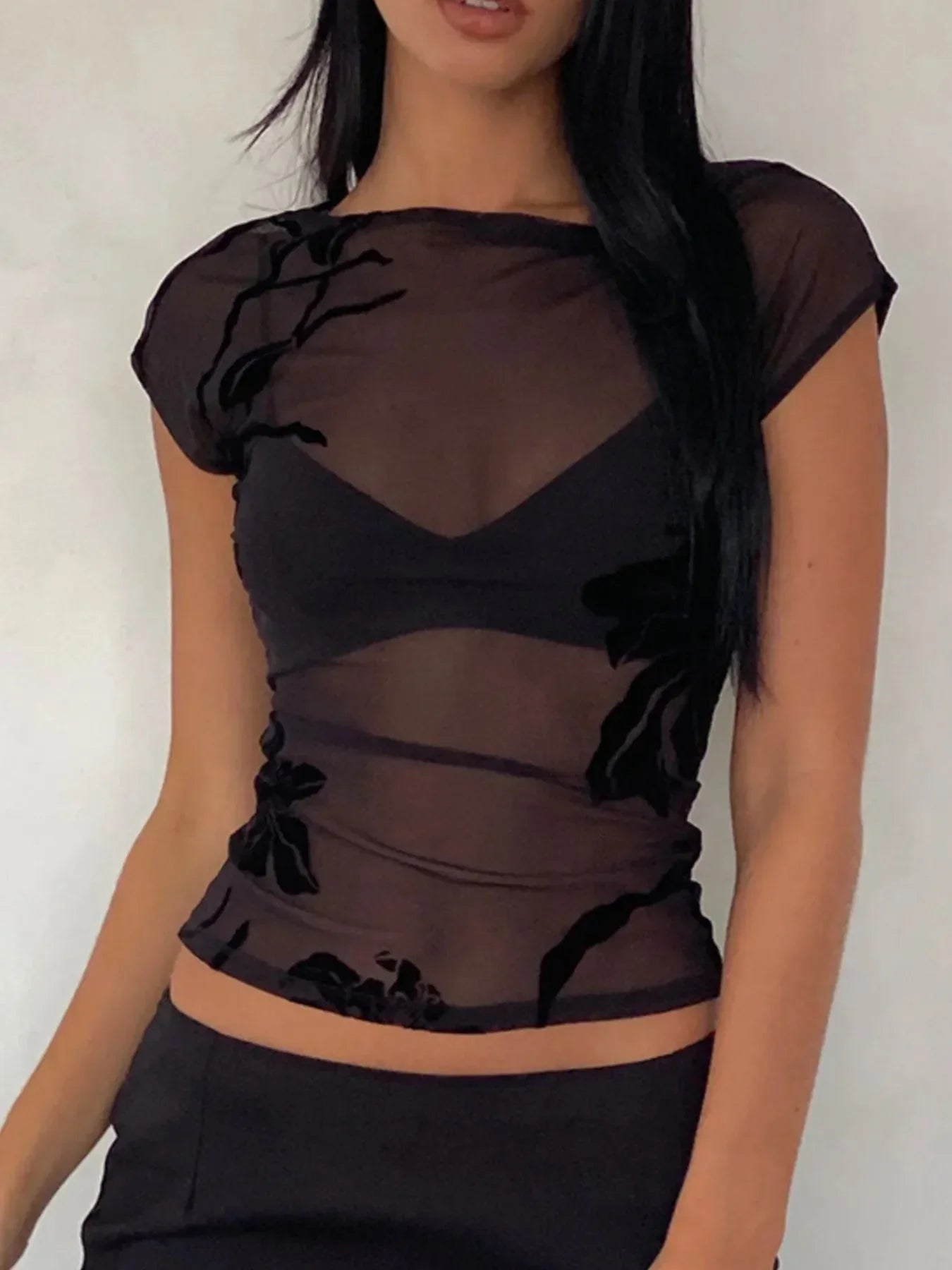 Mesh Floral Blouse DJPT