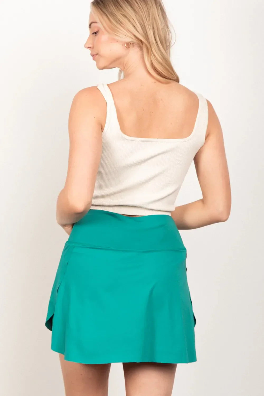 J Crossover Waist Active Skirt with Short Liner DJPT