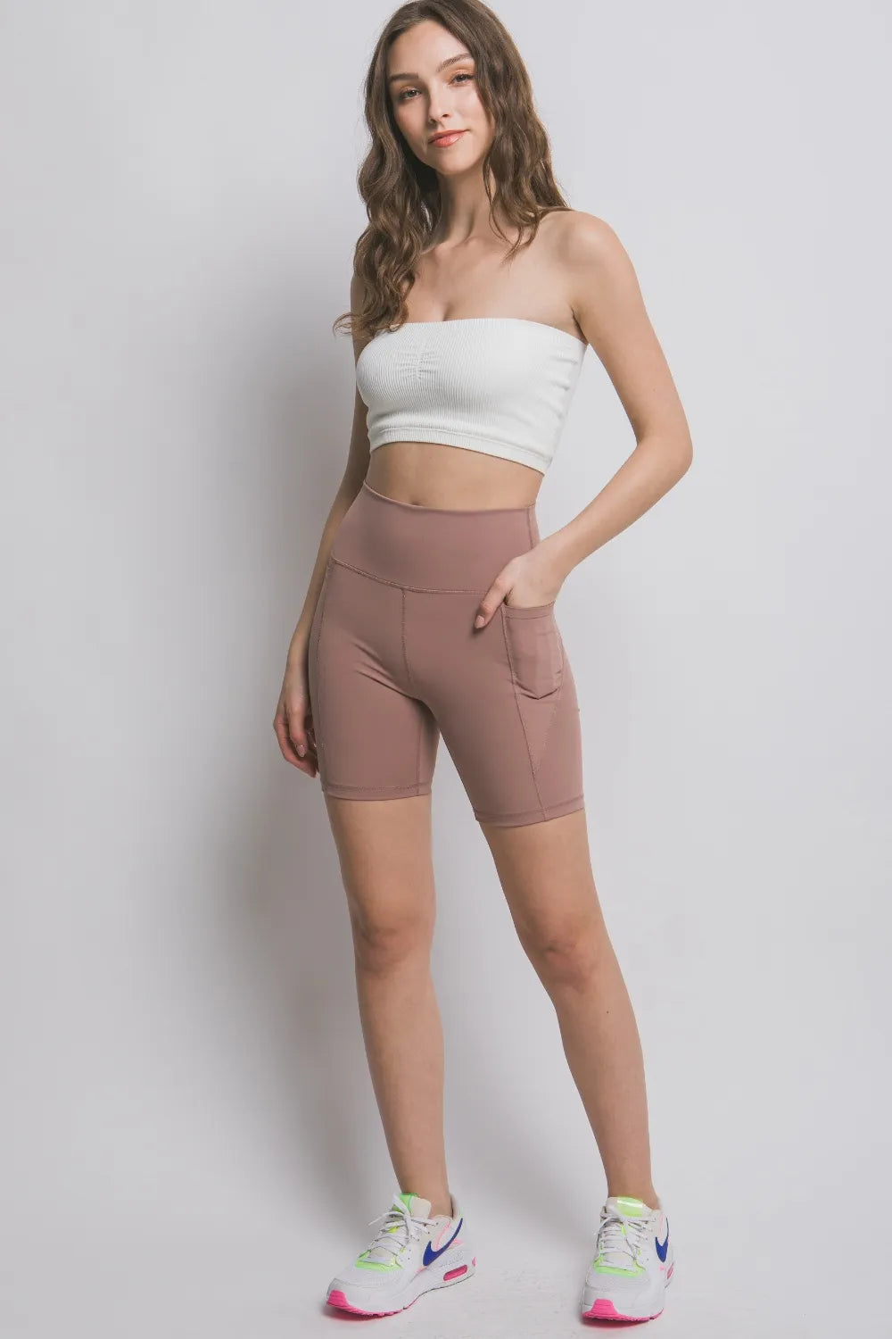 Tree High Waist Seam Detail Active Shorts DJPT