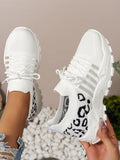 Leopard Lace Up Mesh Athletic DJPT