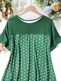 Dot Short Sleeve Lounge Dress DJPT