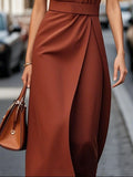 Neck Sleeveless Midi Dress DJPT