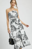 Printed Tiered Tube Midi Dress DJPT
