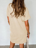 Round Neck Short Sleeve Mini Dress DJPT