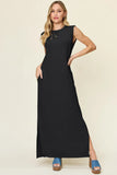 Take Full Size Texture Mock Neck Sleeveless Maxi Dress DJPT
