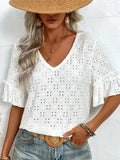 V-Neck Half Sleeve Blouse DJPT