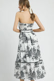 Printed Tiered Tube Midi Dress DJPT
