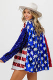 Velvet Sequin American Flag Shirt DJPT
