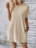 Round Neck Short Sleeve Dress DJPT