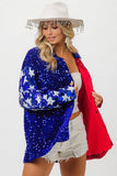 American Flag Sequin Snap Down Shirt DJPT