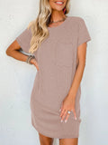 Round Neck Short Sleeve Mini Dress DJPT