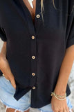 Size Casual Button Down Short Sleeve Loose Shirt Plus Size DJPT