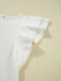 Layered Ruffled Flutter Sleeve Blouse DJPT