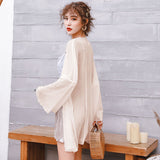Chiffon Women's Sunscreen Long Loose Shawl Thin Coat Beach Beach Sunscreen Shirt