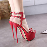 Sexy Nightclub Ultra-High Heel Waterproof Table Color Large Size Women's Fine Sandals High Quality Shoes