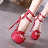 Sexy Nightclub Ultra-High Heel Waterproof Table Color Large Size Women's Fine Sandals High Quality Shoes