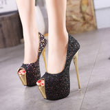 Waterproof Table Fish Mouth Fine High Heel Squint Wedding Shoes Hate High Banquet Sandals Woman High Quality Shoes
