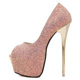 Waterproof Table Fish Mouth Fine High Heel Squint Wedding Shoes Hate High Banquet Sandals Woman High Quality Shoes