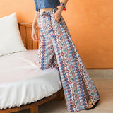 Long Pants Women's National Style Wide Leg Pants Feel Thai Tourism Wearing Seaside Resort Beach Pants Summer