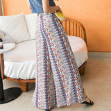 Long Pants Women's National Style Wide Leg Pants Feel Thai Tourism Wearing Seaside Resort Beach Pants Summer
