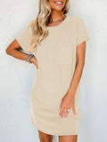 Round Neck Short Sleeve Mini Dress DJPT