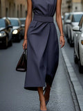 Neck Sleeveless Midi Dress DJPT