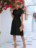 Tie Waist Short Sleeve Dress DJPT