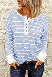 Waffle Knit Henley Long Sleeve Top DJPT