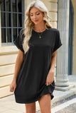 Neck Rolled Short Sleeve Tee Dress DJPT