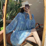 Man Seaside Beach Short Dress Girl Sanya Travel To Take Pictures Loose Temperament Chiffon Dress