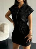 Front Short Sleeve Mini Dress DJPT