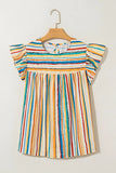 Striped Cap Sleeve Blouse DJPT