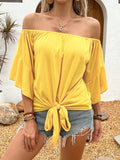 Solid Off-Shoulder Blouse DJPT