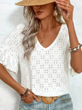 V-Neck Half Sleeve Blouse DJPT