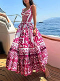 Size Printed Sweetheart Neck Maxi Cami Dress Plus Size DJPT