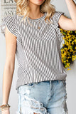 Striped Round Neck Blouse DJPT