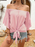 Solid Off-Shoulder Blouse DJPT