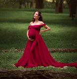 Women's Lace With Spinning Pregnant Women Floating Tail Fluttering Sleeves Photography Dress 1110 Maternity