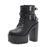 Large-Size New Strap Thick-Soled Waterproof Women's Shoes Thick High Heel Short Boots High Quality Shoes