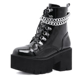 Large-Size Women's Shoe Chain New Thick-Soled Waterproof Table Women's Shoes Thick High Heel Short Boots High Quality Shoes