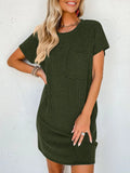 Round Neck Short Sleeve Mini Dress DJPT