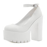 2025 Large-Size Nightclub Women's Shoes Around The Buckle Stage Waterproof Women's Shoes High Heel Single Shoes High Quality Shoes