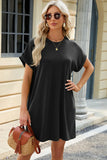Neck Rolled Short Sleeve Tee Dress DJPT