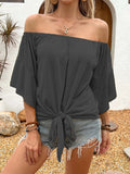 Solid Off-Shoulder Blouse DJPT