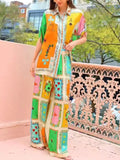 Print Shirt and Pants Two-Piece Set DJPT