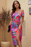 Off-Shoulder Split Dress DJPT