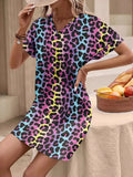 Print V-Neck Casual Dress DJPT