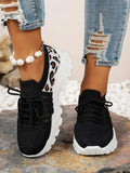 Leopard Lace Up Mesh Athletic DJPT